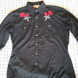 Authentic Western Youngbloocs Men's M Rose Snap up shirt